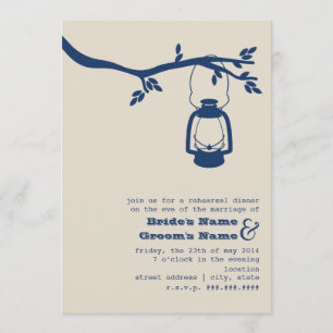 Blau draußen/Campings-Proben-Abendessen laden ein Einladung