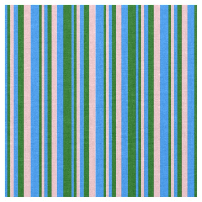 Blau, dunkelgrün und rosa Farbmuster Stoff (Nahaufnahme)