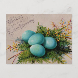 Blau Eggs Ostern-Grüße Feiertagspostkarte