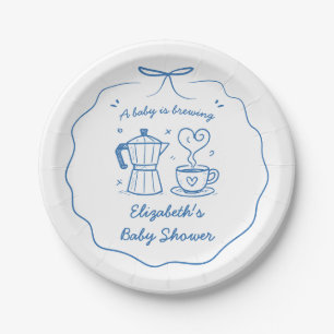 Blau Ein Baby Braut Kaffee Danke Pappteller