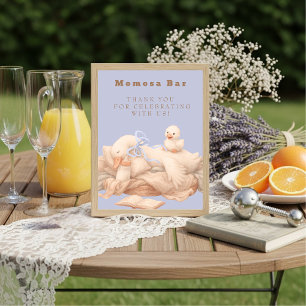 Blau eine dumme Gans "Momosa" Mimosa-Tischschild Einladung