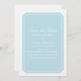 Blau Einfach elegant Save the Date einladen Einladung