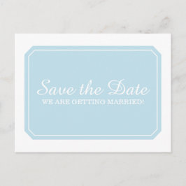 Blau Einfach elegant Save the Date Postkarte