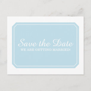 Blau Einfach elegant Save the Date Postkarte
