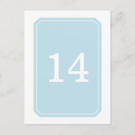 Blau Einfach Elegante Tischnummer Postkarte