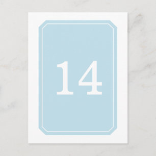 Blau Einfach Elegante Tischnummer Postkarte