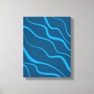 Blau, einfach, modern, coole Wellenabstraktion Leinwanddruck