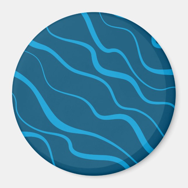 Blau, einfach, modern, coole Wellenabstraktion Magnet (Vorne)