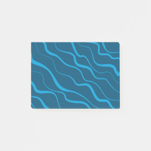 Blau, einfach, modern, coole Wellenabstraktion Post-it Klebezettel