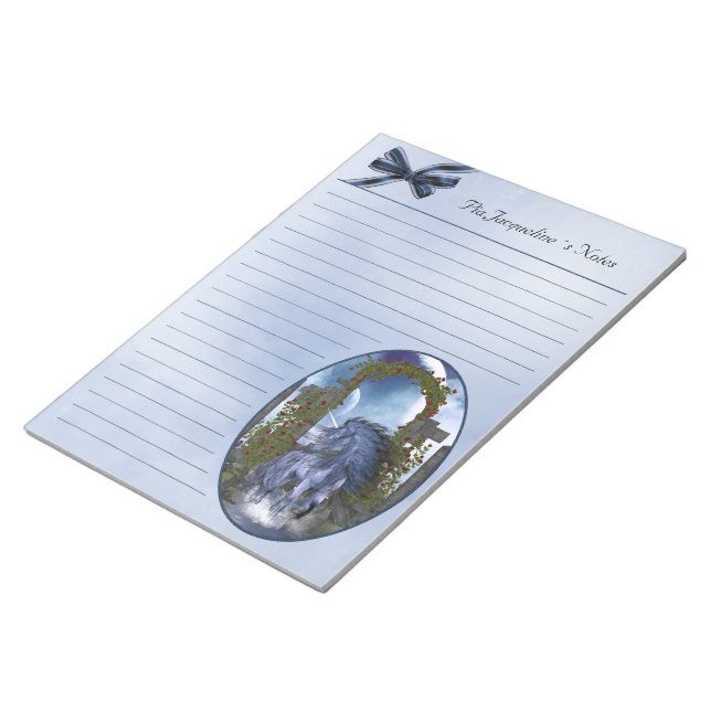 blau Einhorn 1 Notepad 11x8.5 Notizblock (angewinkelt)