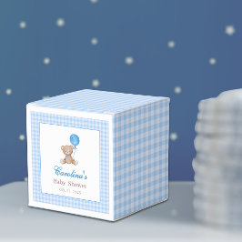 Blau elegant können wir warten Babydusche Geschenkschachtel
