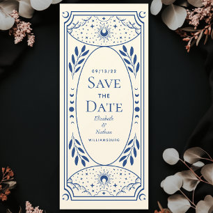 Blau Elegante Mystical Tarot Card Save the Date Einladung