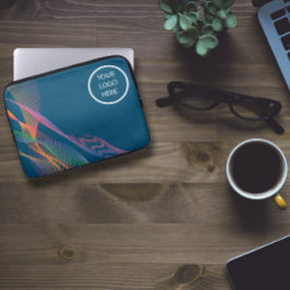 Blau elegantes, farbiges Logo Laptopschutzhülle