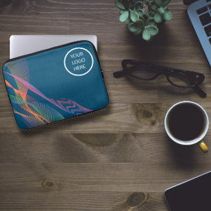 Blau elegantes, farbiges Logo Laptopschutzhülle