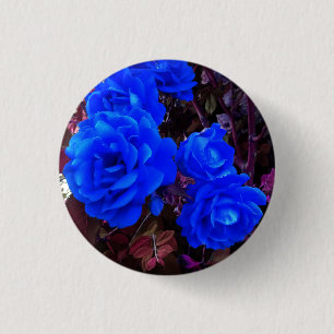 Blau-elektrische Rose Button