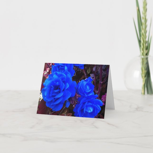 Blau-elektrische Rose Karte (Vorderseite)