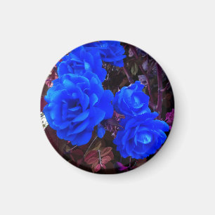 Blau-elektrische Rose Magnet