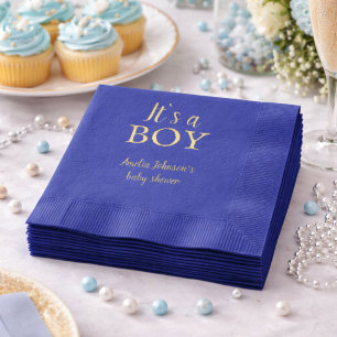 Blau Es ist ein Junge Baby Shower Baby Geschlecht Servietten Mit Folie
