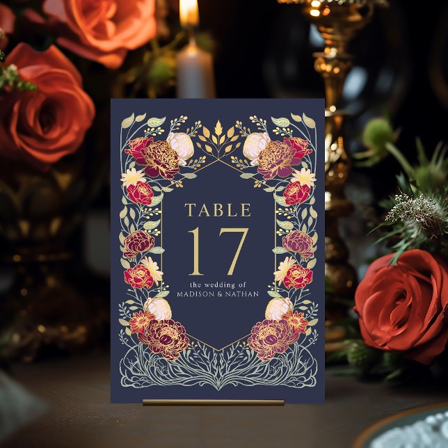 Blau Fantasie verzauberte Gartenhochzeit Tischnummer (Von Creator hochgeladen)