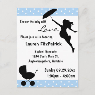 Blau farbige Dusche das Baby mit Liebe-Einladung Einladung