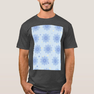 Blau-Farbtöne vermischen Blume mit Polka-Punkt-Hin T-Shirt