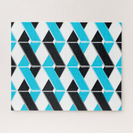 Blau, fett, cool, trendig geflochtene geometrische puzzle