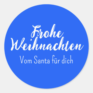Blau Frohe Weihnachten Merry Weihnachten auf Deuts Runder Aufkleber