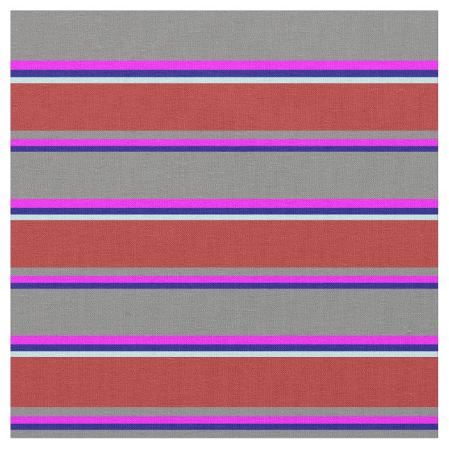 Blau, Fuchsia, Grau, Rot und Türkis farbig Stoff (Nahaufnahme)