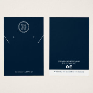 Blau Fügen Sie Ihr Logo Halskette Ohrringe Display