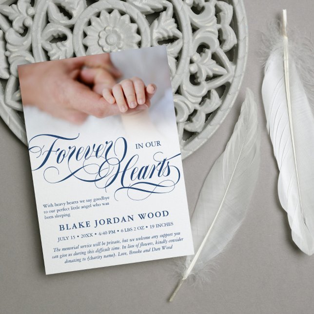 Blau für immer in unserem Hearts Baby Boy Memorial Ankündigung (Von Creator hochgeladen)