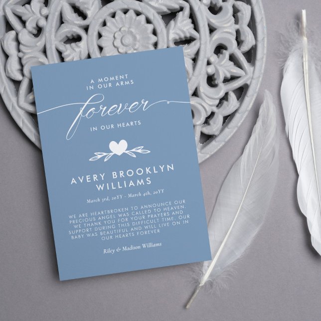 Blau für immer in unserem Hearts Baby Memorial Einladung (Von Creator hochgeladen)