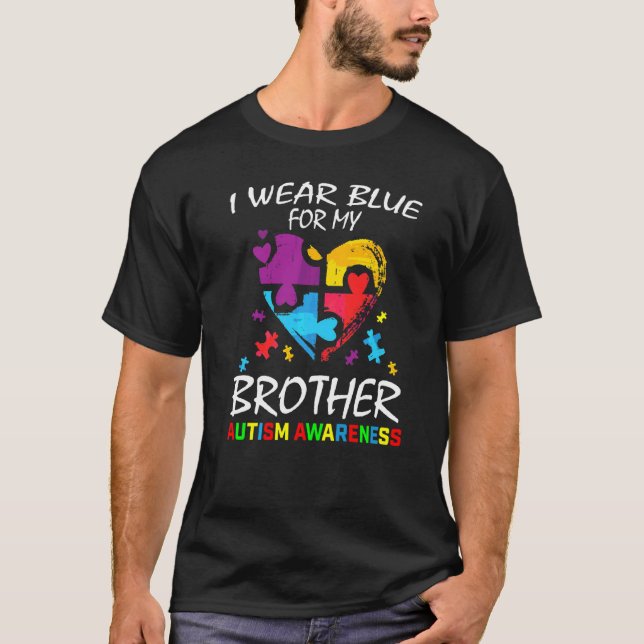 Blau für meine Bruder-Autismus-Bewusstseinsfamilie T-Shirt (Vorderseite)