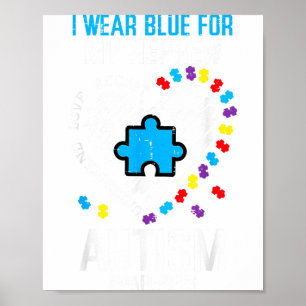 Blau für Neffe Autismus-Bewusstsein Familie Tante  Poster