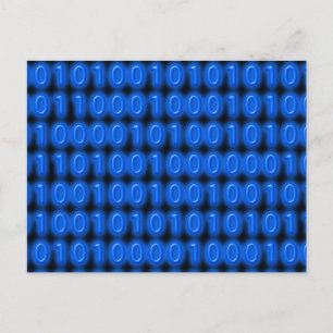 Blau für schwarzen Binärkode Postkarte