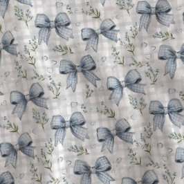 Blau geblümte Gingham-Schleifen Stoff