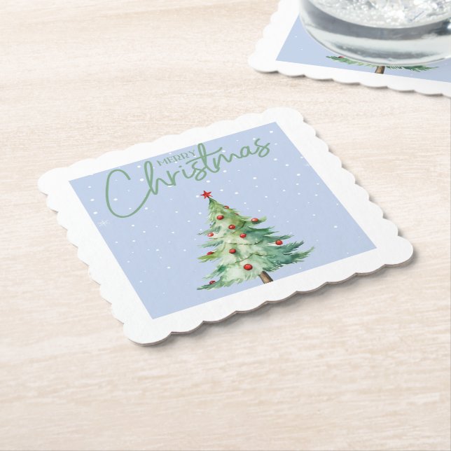 Blau gefärbter Weihnachts-Unterleger Untersetzer (angewinkelt)