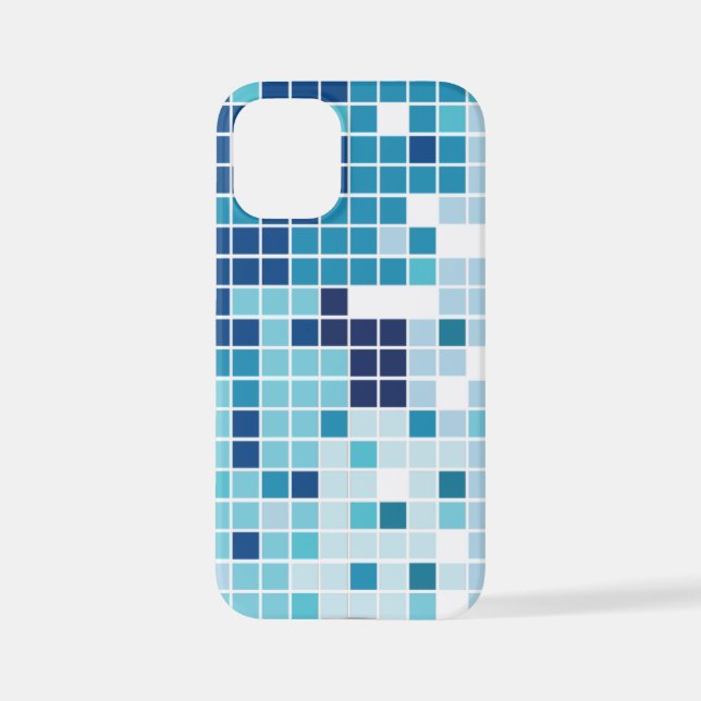 blau, gefliest, mosaik iPhone hülle (Rückseite)
