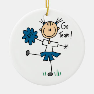Blau geht Team-Cheerleader-T - Shirts und Keramik Ornament