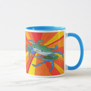 Blau gekratzte Krabbe Tasse