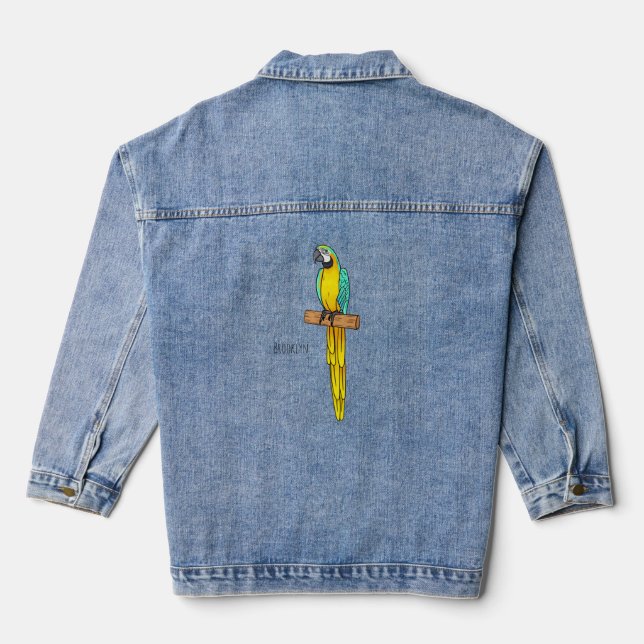 Blau-Gelb-Cartoon Jeansjacke (Rückseite)