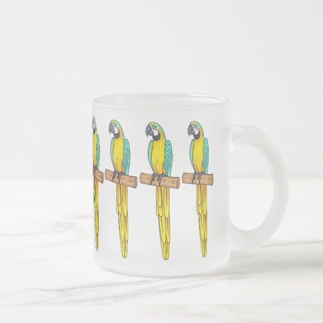 Blau-Gelb-Cartoon Mattglastasse (Rechts)