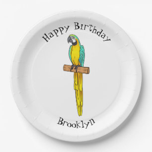 Blau-Gelb-Cartoon Pappteller