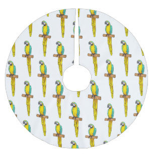 Blau-Gelb-Cartoon Polyester Weihnachtsbaumdecke