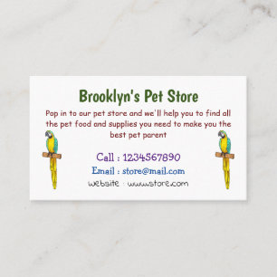 Blau-Gelb-Cartoon Visitenkarte