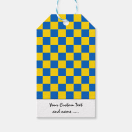 Blau/Gelb-Farbquadrat/Muster Geschenkanhänger