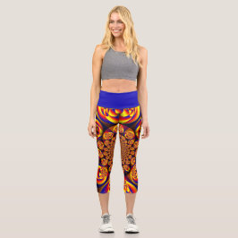 Blau, Gelb, Goldmini Capri Leggings