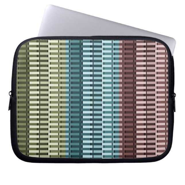 Blau Gelb Grün Rot Stilvoll Modernes Chic Muster Laptopschutzhülle (Vorderseite)