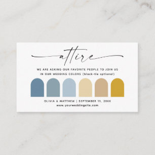 Blau & Gelb Herbst-Hochzeitskleidung-Paletteneinla Begleitkarte