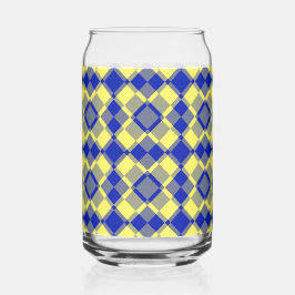 Blau Gelb Karo Argyle-Muster Dosenglas