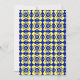 Blau Gelb Karo Argyles Muster Einladung
